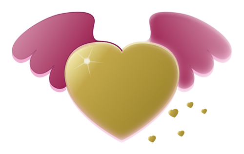 Heart with wings vector clip art