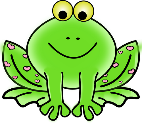 Valentine zielony żaba grafiki wektorowej