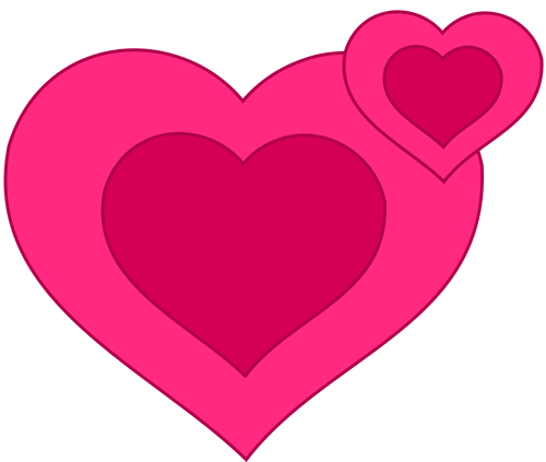 Dos corazones de color rosa vector de la imagen