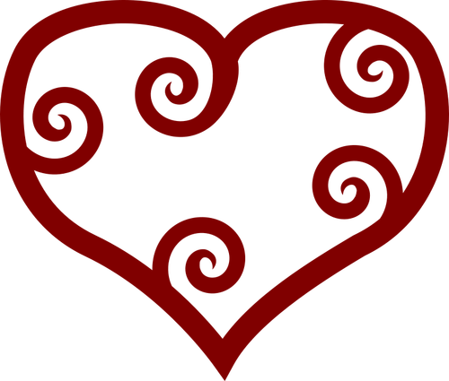 Valentine Red Maori heart vector clip art