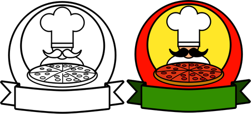 Logotipo de pizza duplo