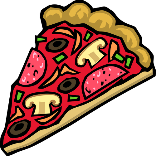 Ilustración vectorial de un icono de pizza de pepperoni