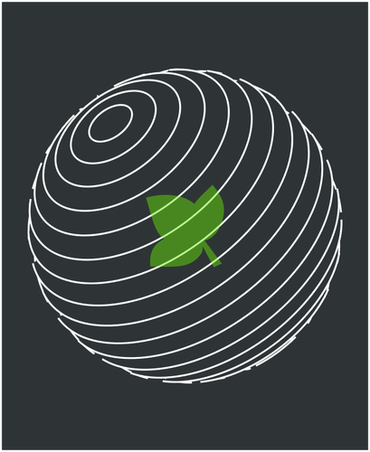 वेक्टर छवि के अंदर एक हरी पत्ती के साथ ग्रह
