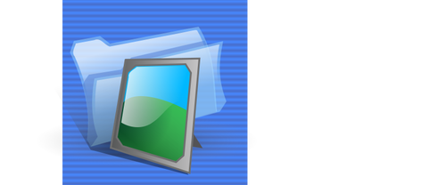 Ilustración de la vector fondo azul foto documento icono computadora icono