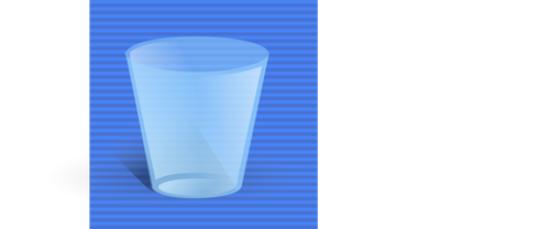 Blauwe achtergrond leeg vuilnisbak computer icoon vector afbeelding