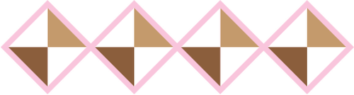 Illustrazione vettoriale di rombi con rosa surround per confine