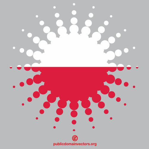 Polsk flagga halvton form