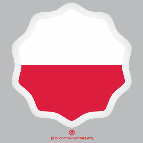 Poloneză steag rotund autocolant