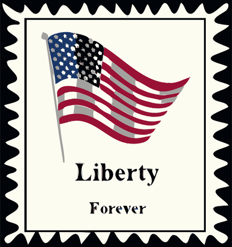 Image vectorielle de Liberty timbre postal pour toujours
