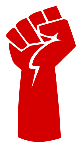 Clenched fist symbol of resistance