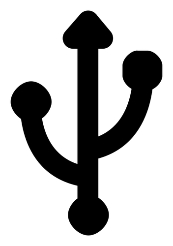Ilustración vectorial del símbolo simple computadora USB