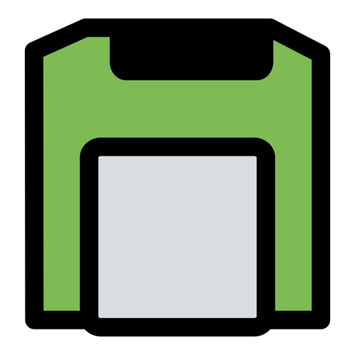 हरी फ्लॉपी डिस्क वेक्टर छवि