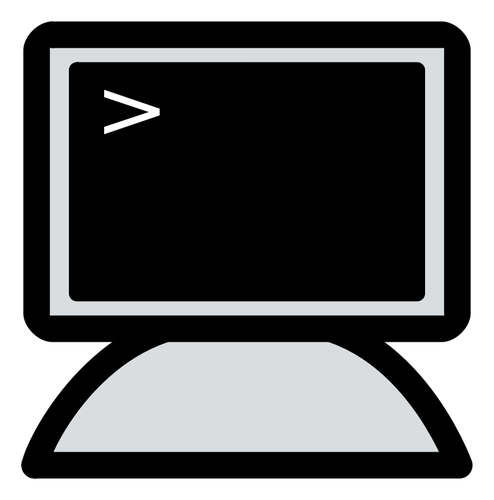 Ilustração em vetor Grayscale KDE padrão prompt símbolo