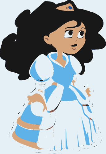 Dibujo de princesa niña vestida de vectorial
