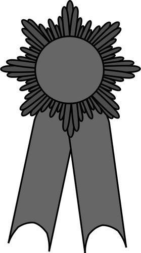 グレースケール リボン付きのメダルのベクトル イラスト