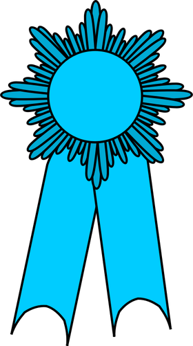 Wektor clipart medal z lekka niebieską wstążką