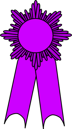 矢量图形的金牌用紫色的丝带
