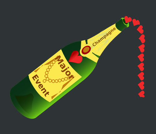 Ilustracja wektorowa butelka szampana