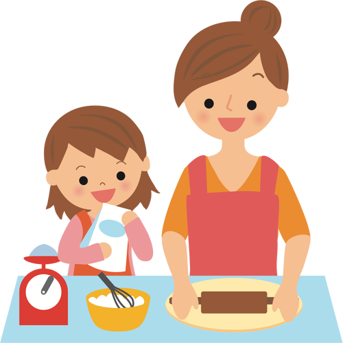Leipominen äidin kanssa