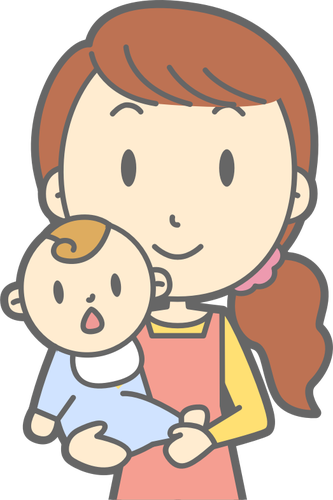 母と赤ちゃんのベクトル画像