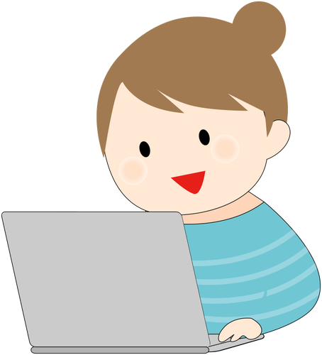 امرأة تعمل مع جهاز كمبيوتر محمول
