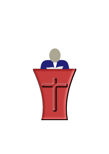 Påven står på en kyrklig piedestal vektor illustration