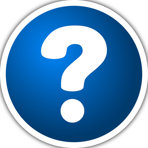 Vektor-Cliparts von weißen und blauen Symbol mit einem Fragezeichen