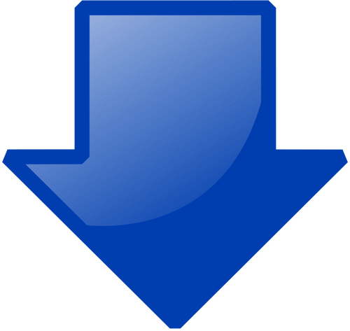 Синяя стрелка вниз векторное изображение