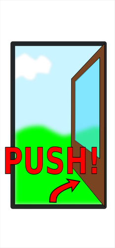 "Push the door" sign