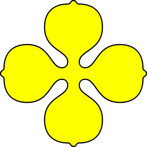Изображение желтого четырехлистник формы