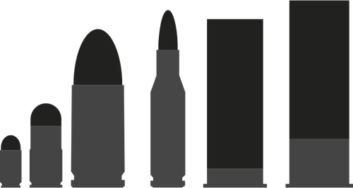 Illustrazione vettoriale silhouette del set di proiettili