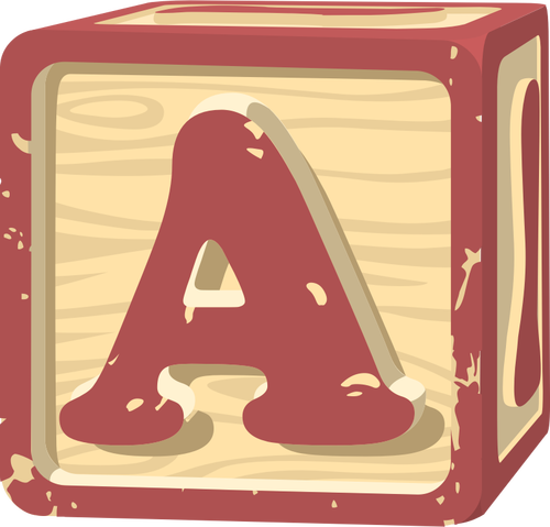 एक गुलाबी रंग का चौकोर वेक्टर छवि में अक्षर A