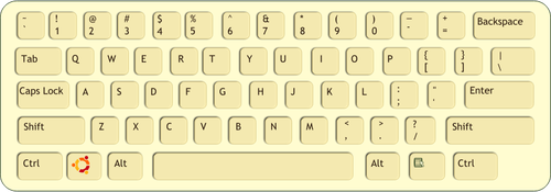 Color vector drawing of qwerty keyboard