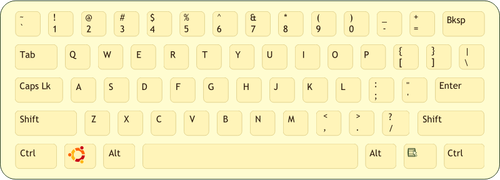 Vektorový obrázek zlatý qwerty klávesnice