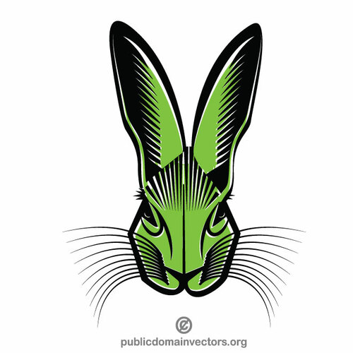 Kaninchen in grüner Farbe