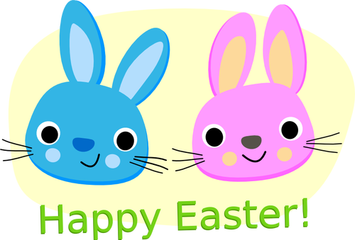 Happy Easter bunnies vektor image