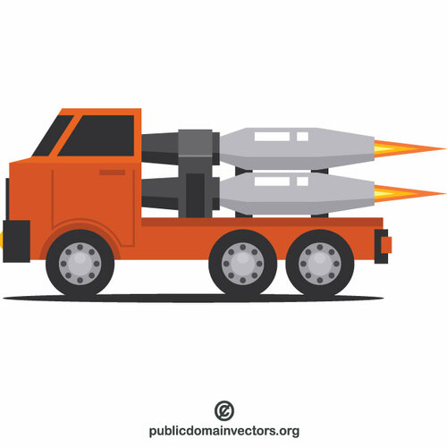 Camion cu boostere de rachete