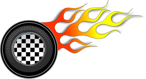 Immagine vettoriale di icona ruota di corse