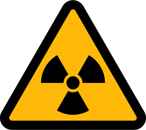 Ilustração em vetor de sinal de radioactividade triangular