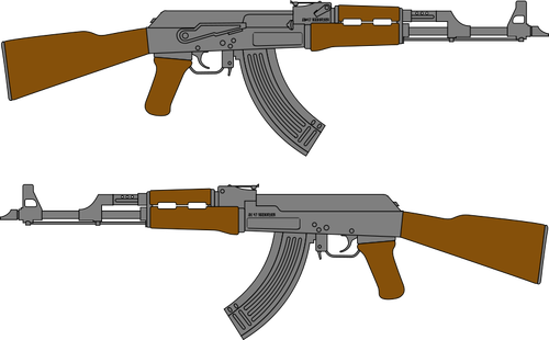 AK 47 Kiväärin vektoripiirustus