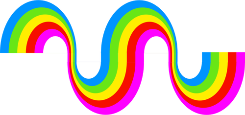 Desenho vetorial de decoração swirly arco-íris