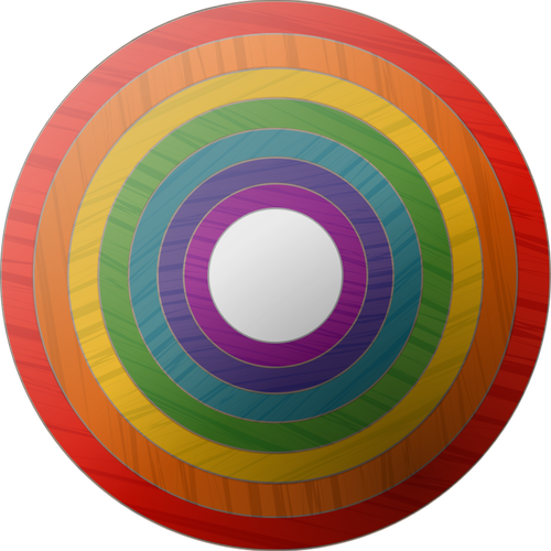 Clipart vetorial do botão do arco-íris com textura de madeira