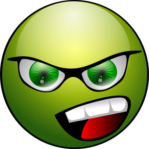 Groene boos avatar vector afbeelding