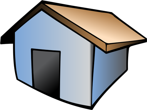 Desenho da casa com telhado marrom vetorial