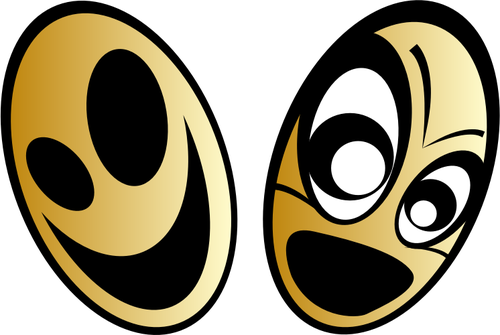 Egg shaped smileys pair vector image