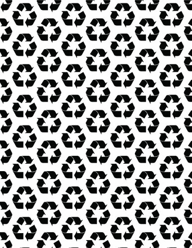 Recycling symbols seamless pattern vector