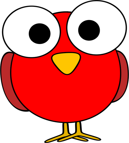 Červený velký eyed pták ilustrace