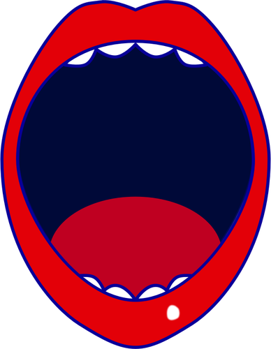 Векторный рисунок красный открытый рот