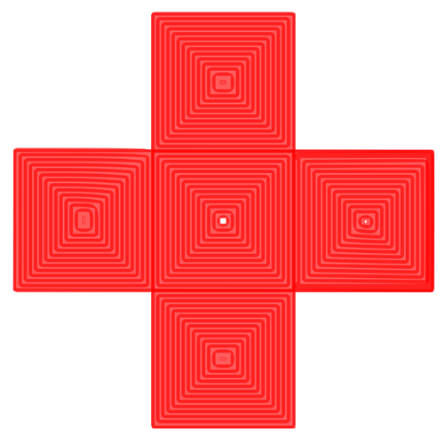 Červený kříž obsahující obrázek Rudé náměstí pyramidy