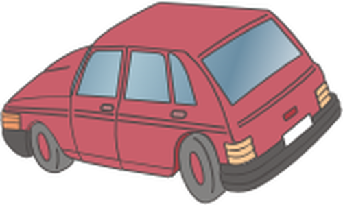Ilustração em vetor de carro vermelho vintage